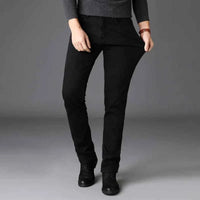 Men's Black Stretch Biker Jeans – Classic Fashion Denim Trousers