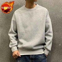Men's Green Fleece Hooded Sweatshirt – Solid Color Casual Pullover Hoodie