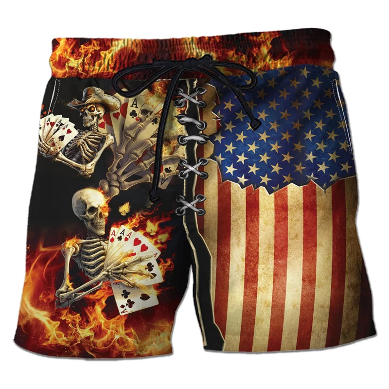 Men's Casino Poker Boardshorts – 3D Print Beach Shorts Casino Club Style