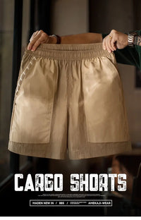 Men's Quick-Dry Cargo Shorts – Lightweight Khaki Outdoor Beach Shorts