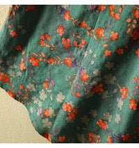 Women's Vintage Floral Print Blouse – Loose Short Sleeve Casual Summer Top