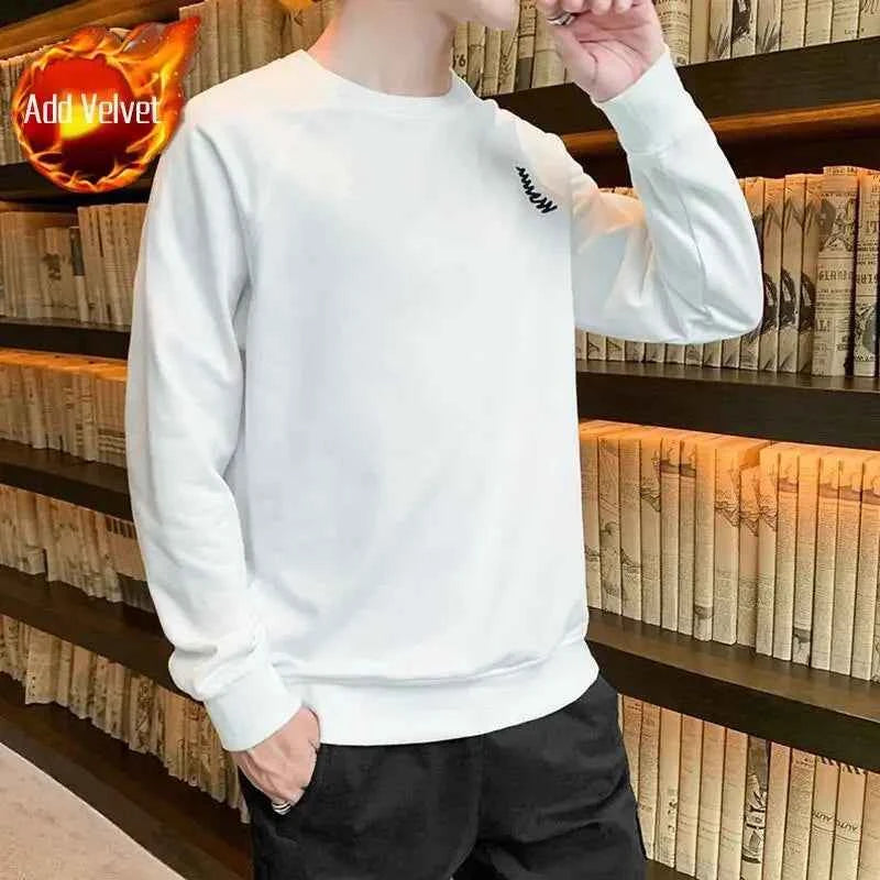Men's Plain Polyester Round Neck T-Shirt – Smooth Round Neck Y2K Japan Style Pullover Top 2025
