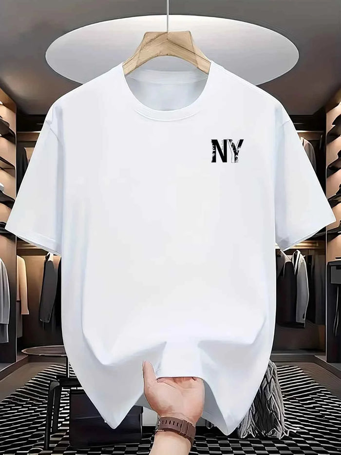 Men's graphic t-shirt casual crew neck Printed Tee for Everyday Streetwear Style