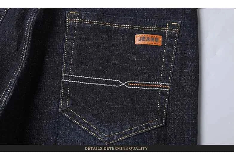 Men's Black Biker Denim Jeans – Classic Soft Stretch Casual Pants