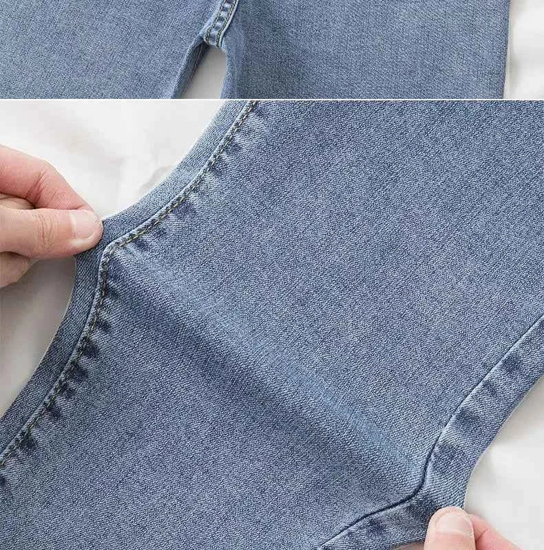 Women's Black Grey Slim Fit Jeans – Chic Cropped Smoothing Denim Pants