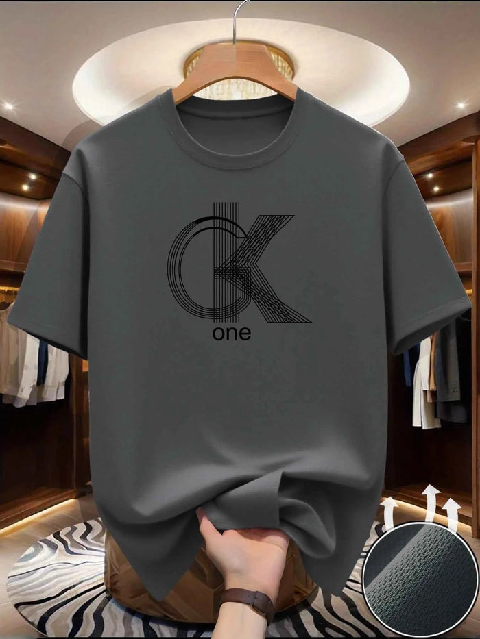 Men's Graphic Summer T-Shirt – Casual Crew Neck Short Sleeve Fashion Print Tee
