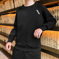 Men's Plain Polyester Round Neck T-Shirt – Smooth Round Neck Y2K Japan Style Pullover Top 2025