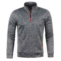 Men's Half Zipper Turtleneck Sweatshirt – Thick Pullover Turtleneck Autumn Outdoor Solid Color Top
