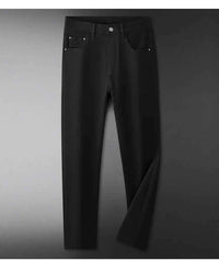 Men's Black Slim Stretch Jeans – Luxury Printed Casual Denim Pants