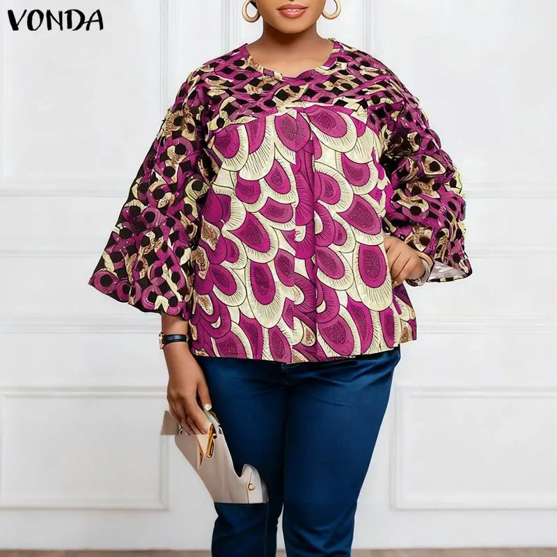 Women's Plus Size Vintage Sleeve Blouse – Flare Sleeve Loose Casual Top 2025
