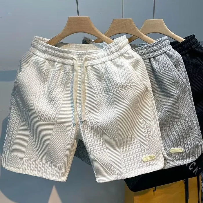 Men's Wave Pattern Running Shorts – Casual Jogging & Gym Sports Shorts