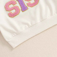 Kids Embroidered Letter Sweatshirt – Long Sleeve Crew Neck Pullover for Boys & Girls