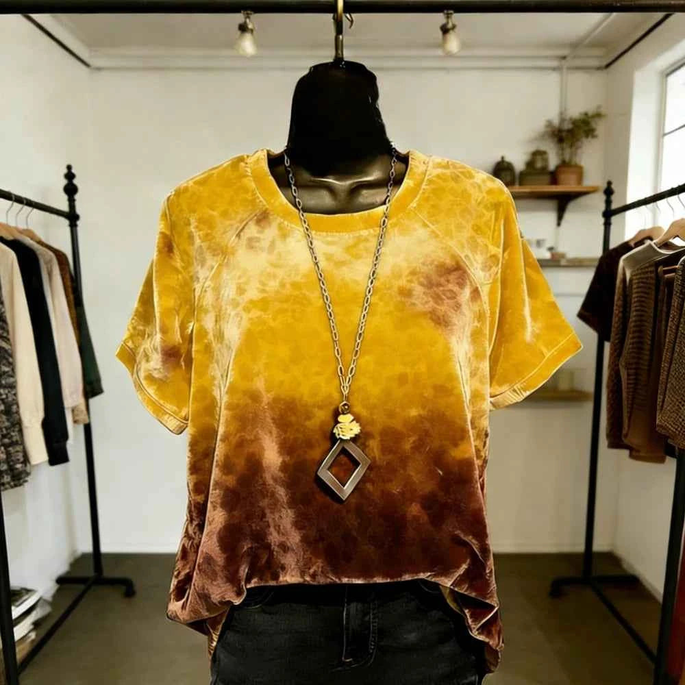 Women's Gradient Animal Print T-Shirt – Soft Feel Short Sleeve Loose Fit Casual Streetwear Top