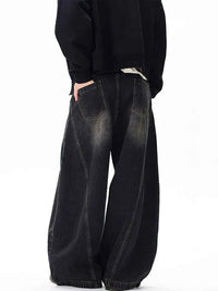 Men's Vintage Black Baggy Jeans – Wide Leg Streetwear Denim Pants
