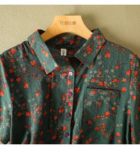 Women's Vintage Floral Print Blouse – Loose Short Sleeve Casual Summer Top