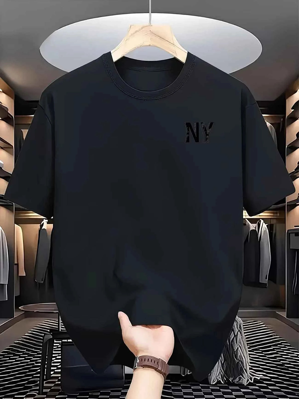 Men's graphic t-shirt casual crew neck Printed Tee for Everyday Streetwear Style