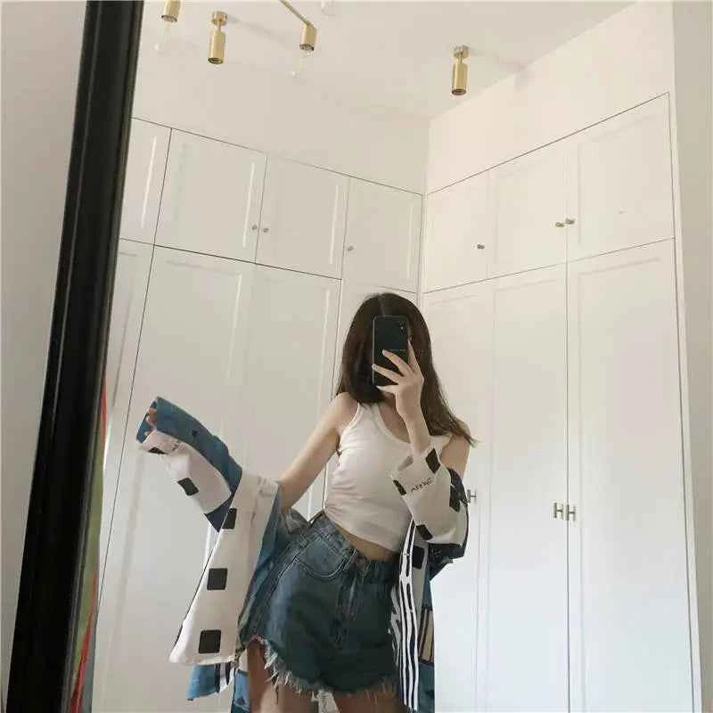Women's Y2K Crop Tank Top – Sleeveless Korean Harajuku Aesthetic Vest