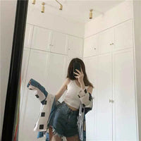 Women's Y2K Crop Tank Top – Sleeveless Korean Harajuku Aesthetic Vest
