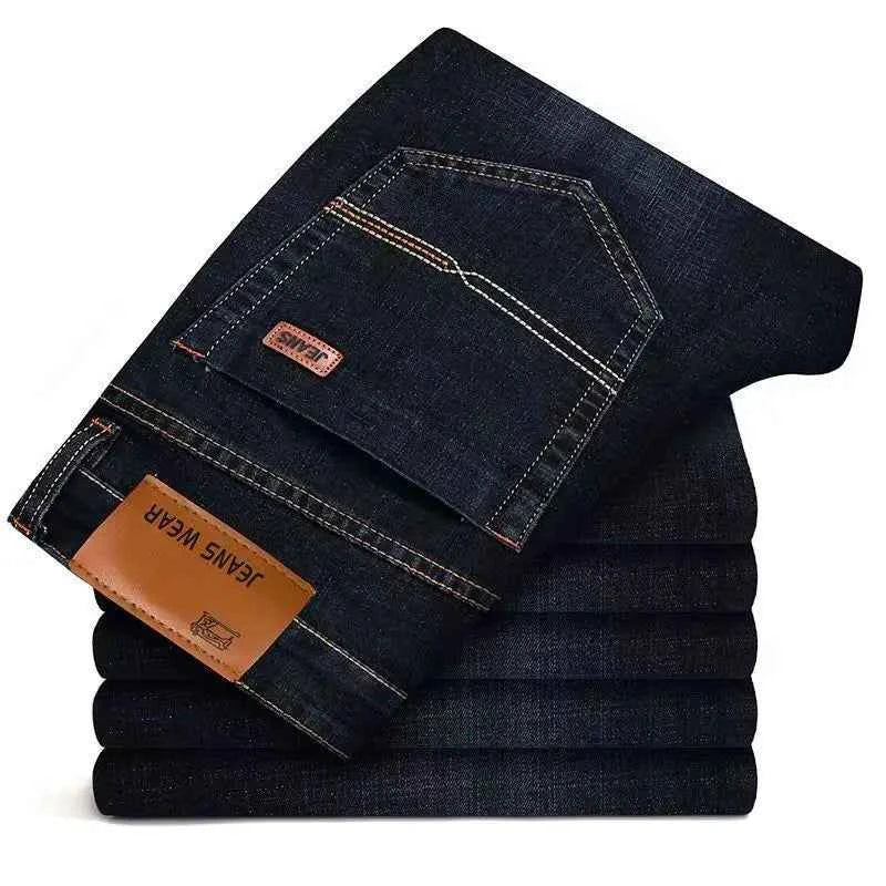 Men's Black Washed Y2K Jeans – Vintage Streetwear Stretch Casual Denim Pants