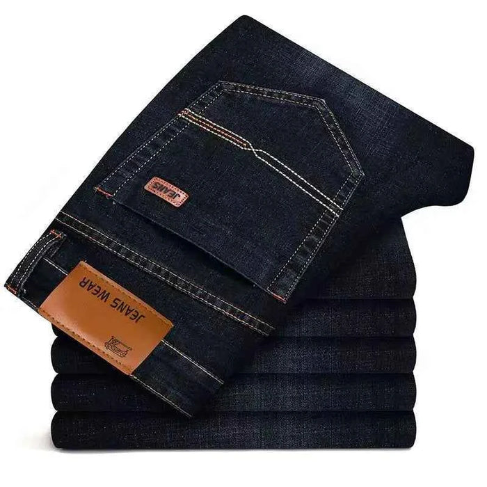 Men's Black Washed Y2K Jeans – Vintage Streetwear Stretch Casual Denim Pants