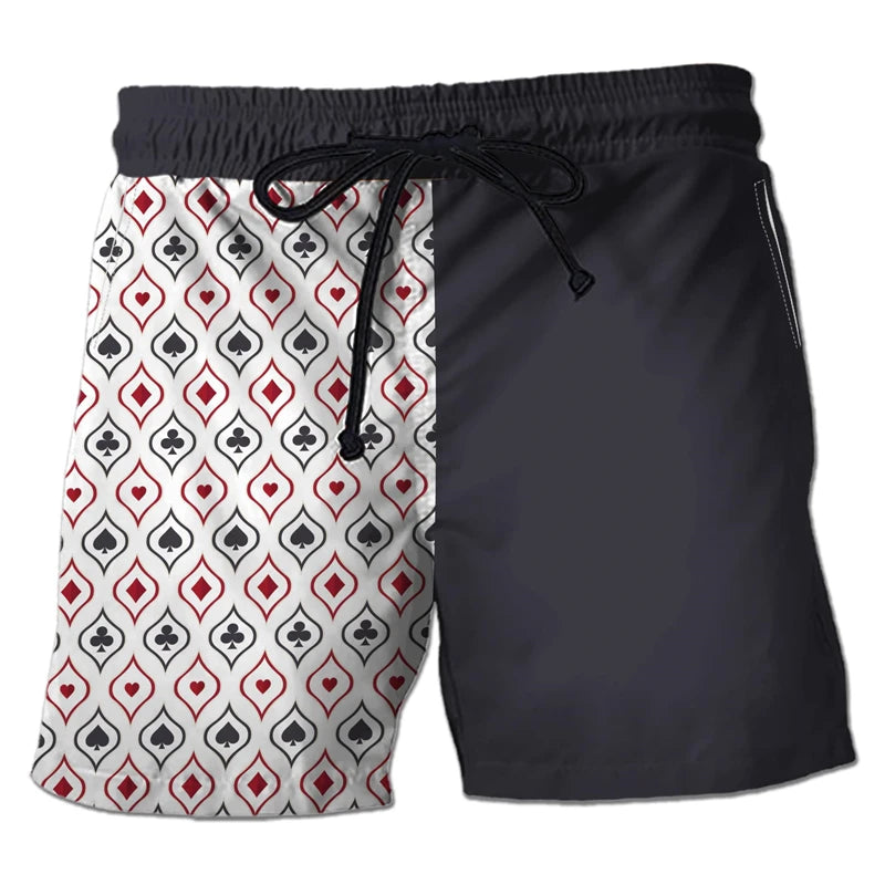 Men's Casino Poker Boardshorts – 3D Print Beach Shorts Casino Club Style