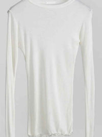 High Quality Plain T Shirt Women  Elastic Basic T-shirts Female Casual Tops Long Sleeve Sexy Thin T-shirt see through