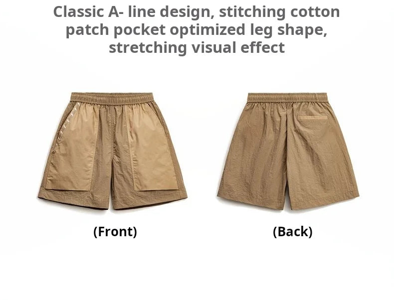 Men's Quick-Dry Cargo Shorts – Lightweight Khaki Outdoor Beach Shorts