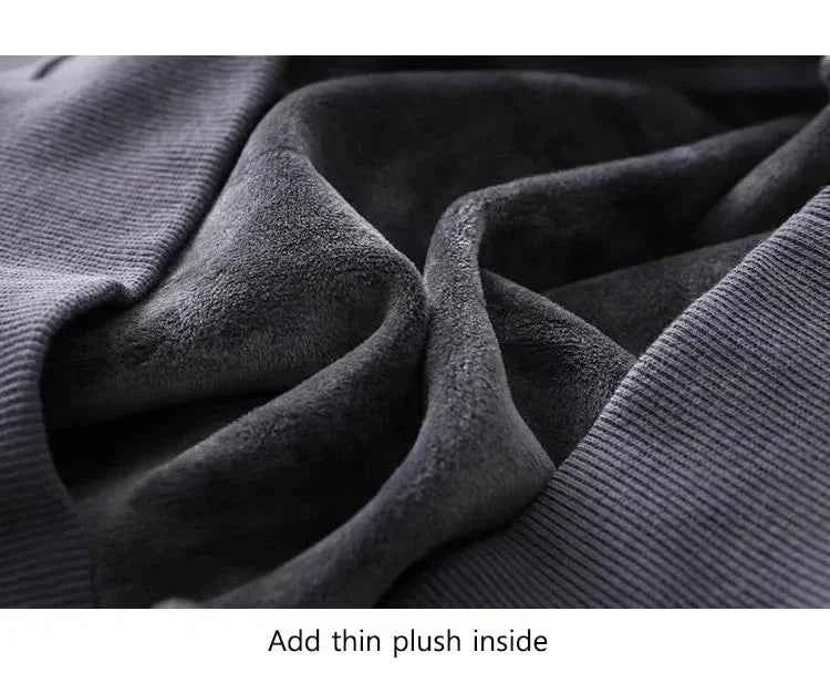 Men's Golf Pullover Sweatshirt – Round Neck Thin Velvet Autumn Winter Sweater