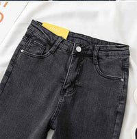 Women's Black Grey Slim Fit Jeans – Chic Cropped Smoothing Denim Pants