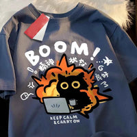 Oversized Cotton Cartoon T-Shirt Unisex – Casual Graphic Loose Fit Tee