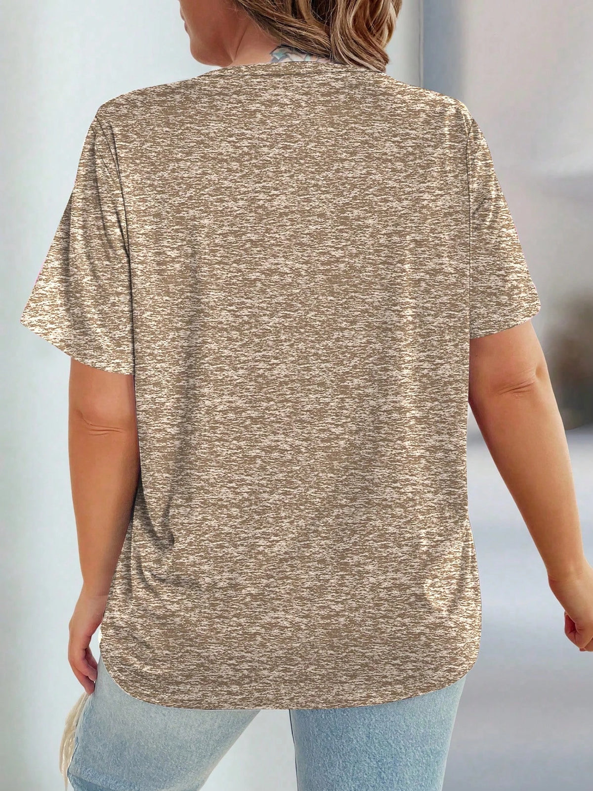 Women's Plus Size Floral T-Shirt – Casual Short Sleeve Summer Pullover Top