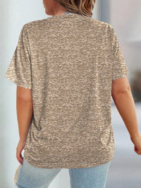 Women's Plus Size Floral T-Shirt – Casual Short Sleeve Summer Pullover Top