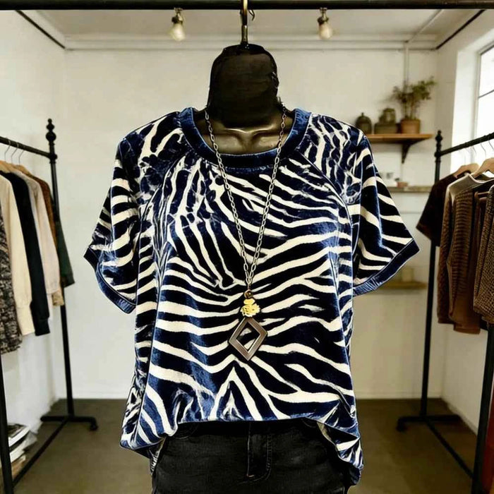 Women's Gradient Animal Print T-Shirt – Soft Feel Short Sleeve Loose Fit Casual Streetwear Top