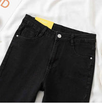 Women's Black Grey Slim Fit Jeans – Chic Cropped Smoothing Denim Pants