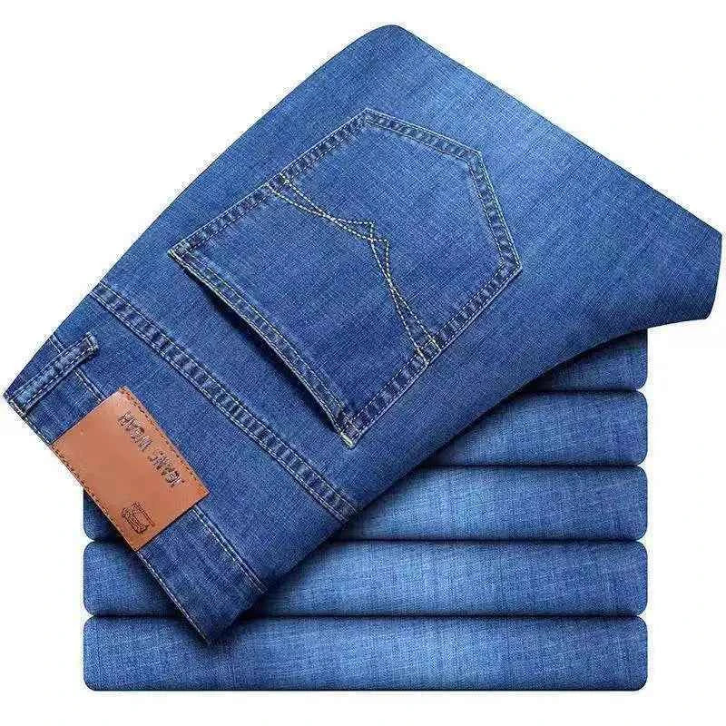 Men's Business Biker Straight Jeans – Comfortable Soft Autumn Winter Denim