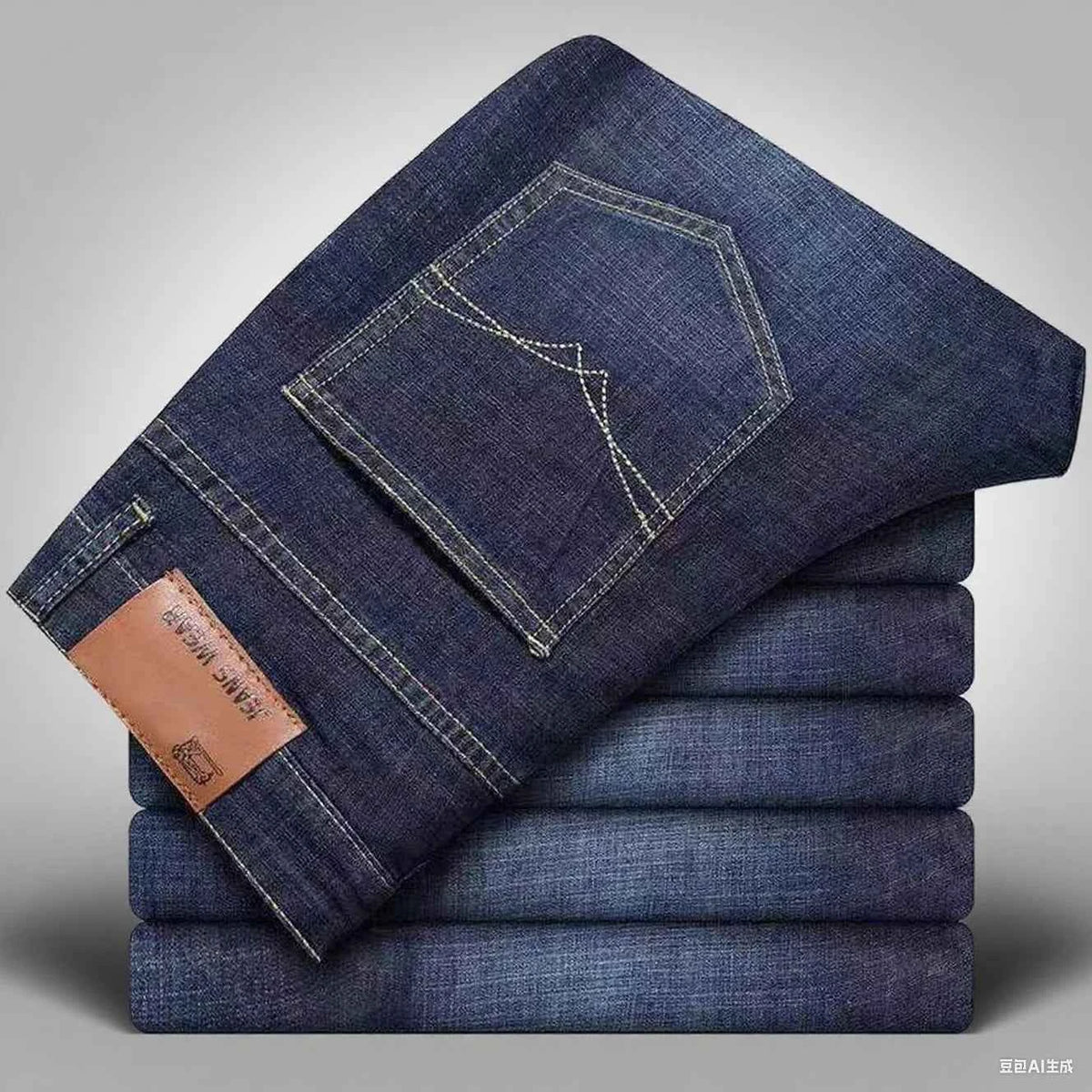 Men's Business Biker Straight Jeans – Comfortable Soft Autumn Winter Denim