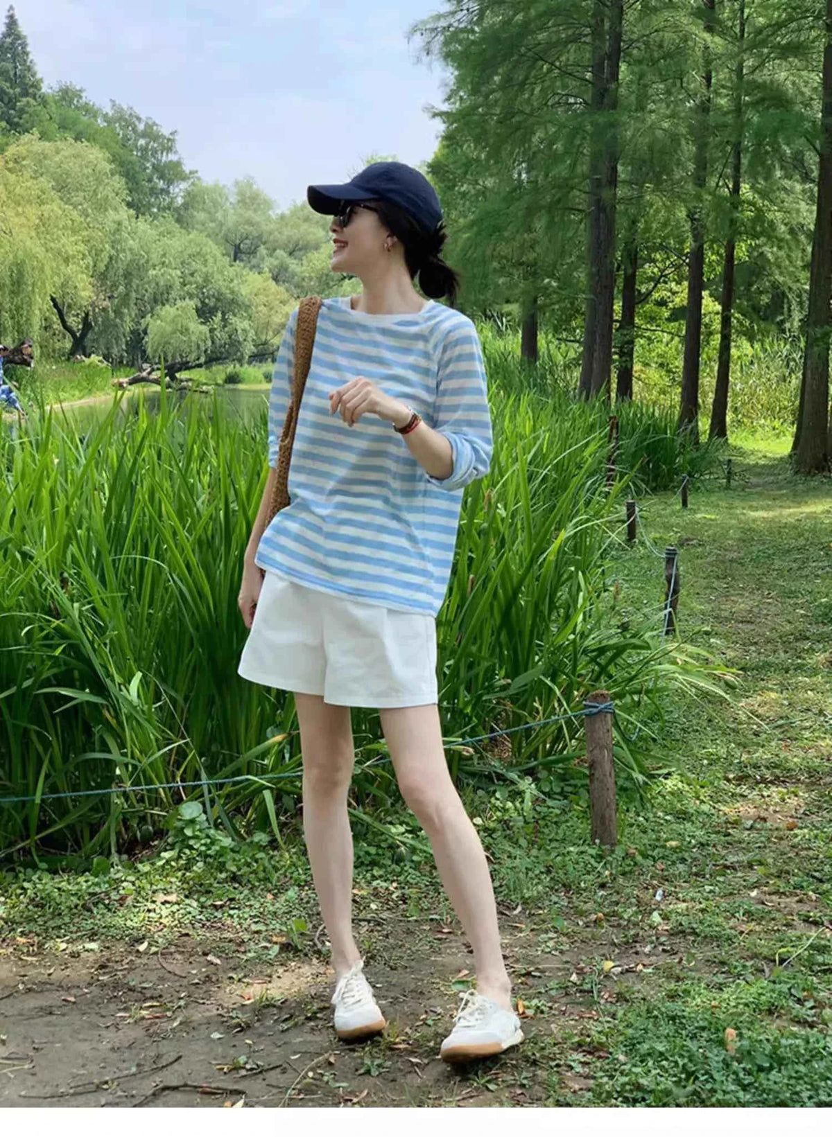 Women's Striped Loose Fit Summer T-Shirt – Trendy Korean Style Sun-Proof Summer Top