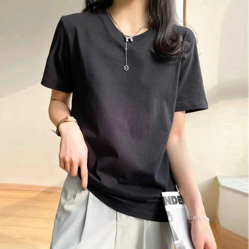 Women's Loose Cotton O-Neck T-Shirt – Casual Summer Short Sleeve Tee