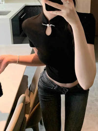 Women's Retro Chinese Style T-Shirt– Trendy Streetwear Casual Summer Tee
