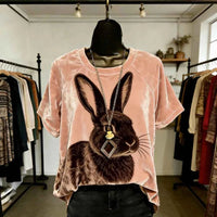 Women's Gradient Animal Print T-Shirt – Soft Feel Short Sleeve Loose Fit Casual Streetwear Top