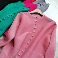 Women's Bat Sleeve Pleated T-Shirt Jacket – Loose Fit Single Breasted Top