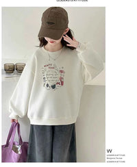 Girls Heart Pearl Sweatshirt – Kids Long Sleeve Casual Fashion Hoodie