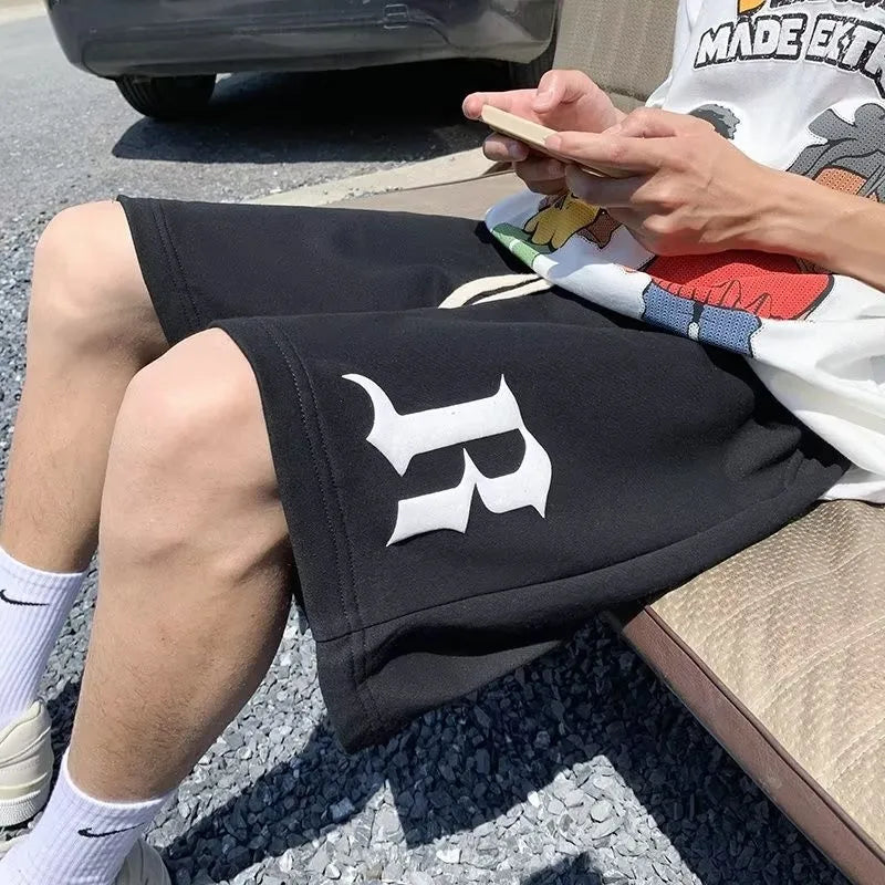 Men's Gothic Letter Print Casual Pants – Loose Fit Sports Streetwear Trousers