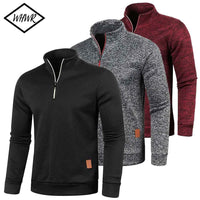 Men's Half Zipper Turtleneck Sweatshirt – Thick Pullover Turtleneck Autumn Outdoor Solid Color Top