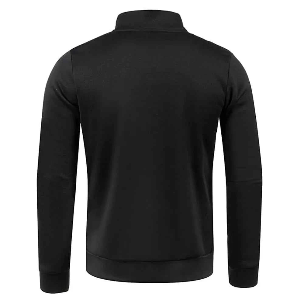 Men's Half Zipper Turtleneck Sweatshirt – Thick Pullover Turtleneck Autumn Outdoor Solid Color Top