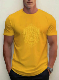 Men's Cotton Graphic Mask T-Shirt – Summer Round Neck Streetwear Tee