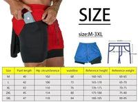Men’s 2 in 1 running shorts quick dry gym workout training shorts