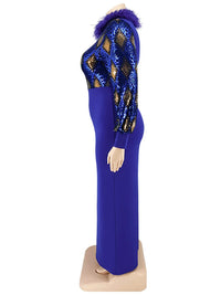 Women's Plus Size Vintage Maxi Dress – Elegant Long Sleeve Streetwear Dress