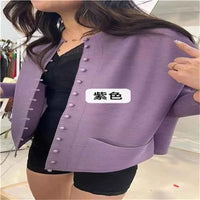 Women's Bat Sleeve Pleated T-Shirt Jacket – Loose Fit Single Breasted Top