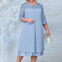 Women's Plus Size Floral Formal Dress – Elegant Loose Party & Wedding Dress 2025